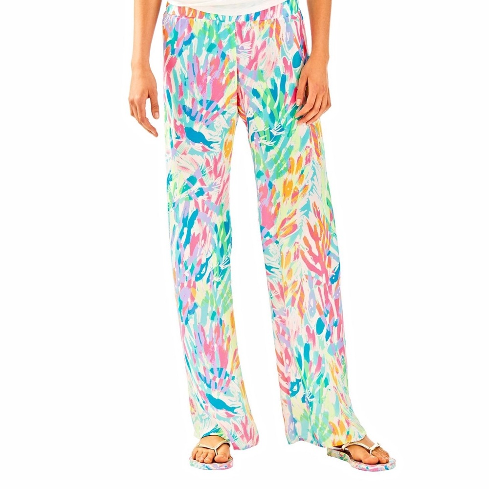 NWT LILLY PULITZER Ball Harbour Palazzo Pant in Sparkling Sand